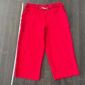 Jules & Leopold Vibrant Red Pants with Gold Accent